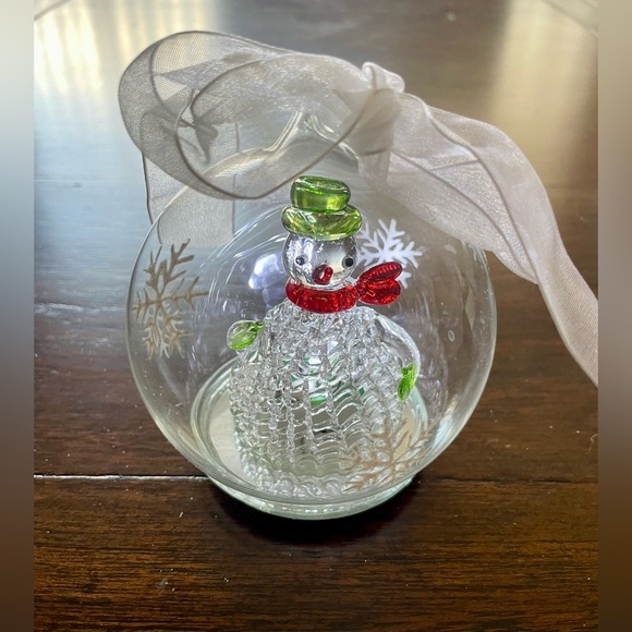 Christmas Glass Ornament Set of 5 LED Light Up Holiday Decorations Gift Boxed - Picture 10 of 11